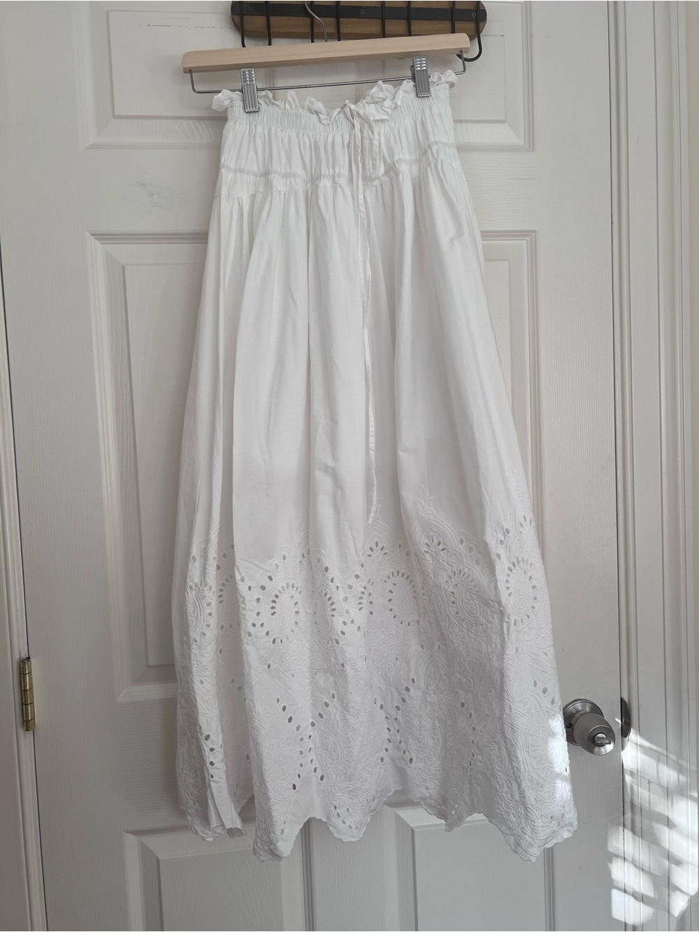 Moon River White Eyelet Maxi Skirt